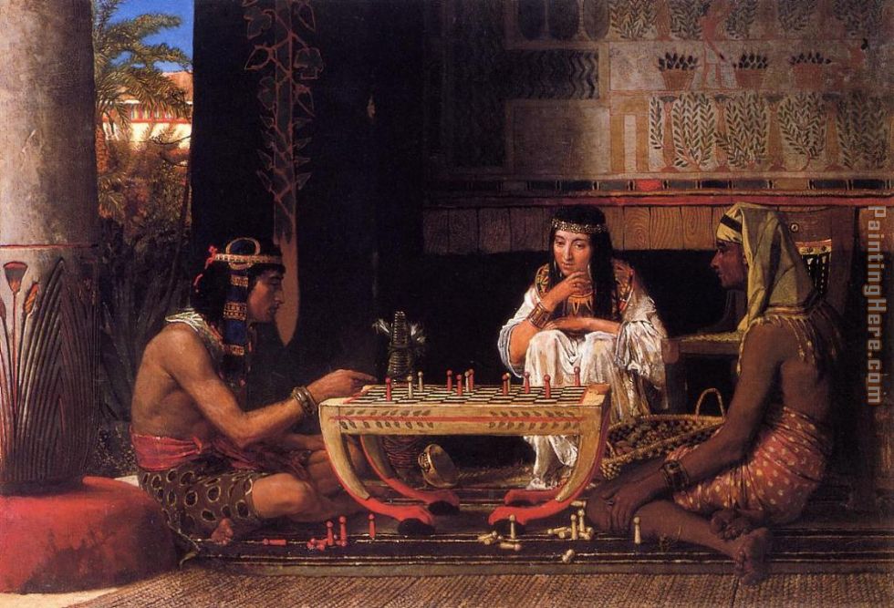 Egyptian Chess Players painting - Sir Lawrence Alma-Tadema Egyptian Chess Players art painting